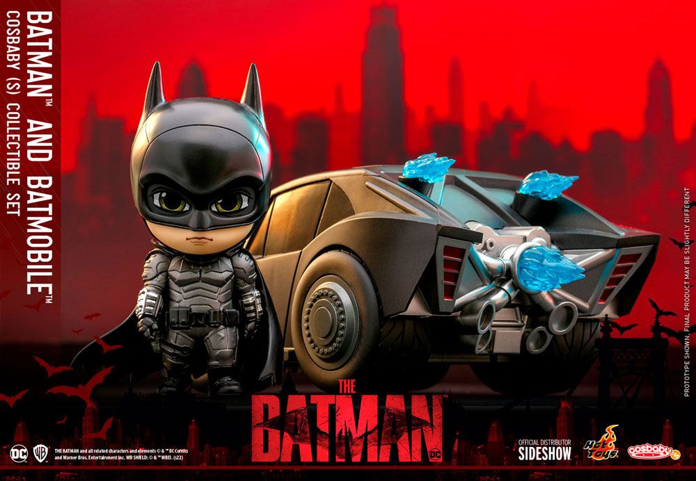 The Batman Cosbaby Mini Figure Set Batman & Batmobile 12 cm