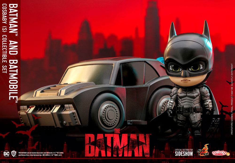 The Batman Cosbaby Mini Figure Set Batman & Batmobile 12 cm