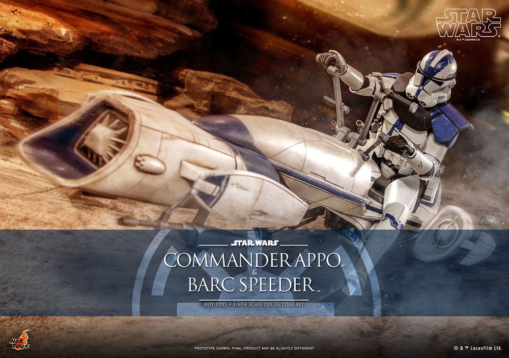 Star Wars The Clone Wars Action Figure 1/6 Commander Appo & BARC Speeder 30 cm