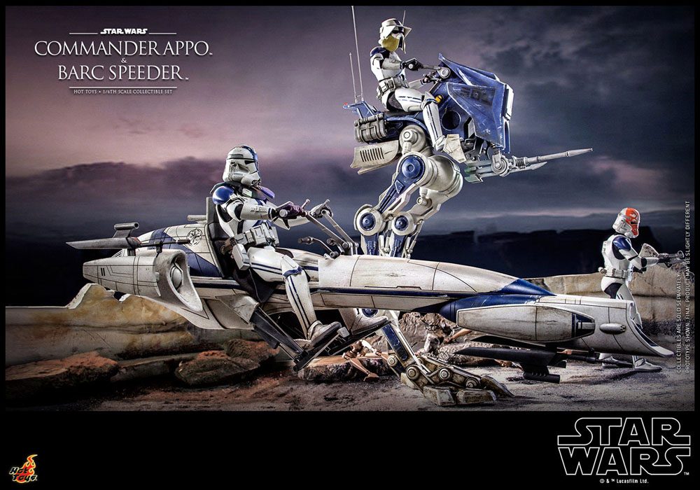 Star Wars The Clone Wars Action Figure 1/6 Commander Appo & BARC Speeder 30 cm