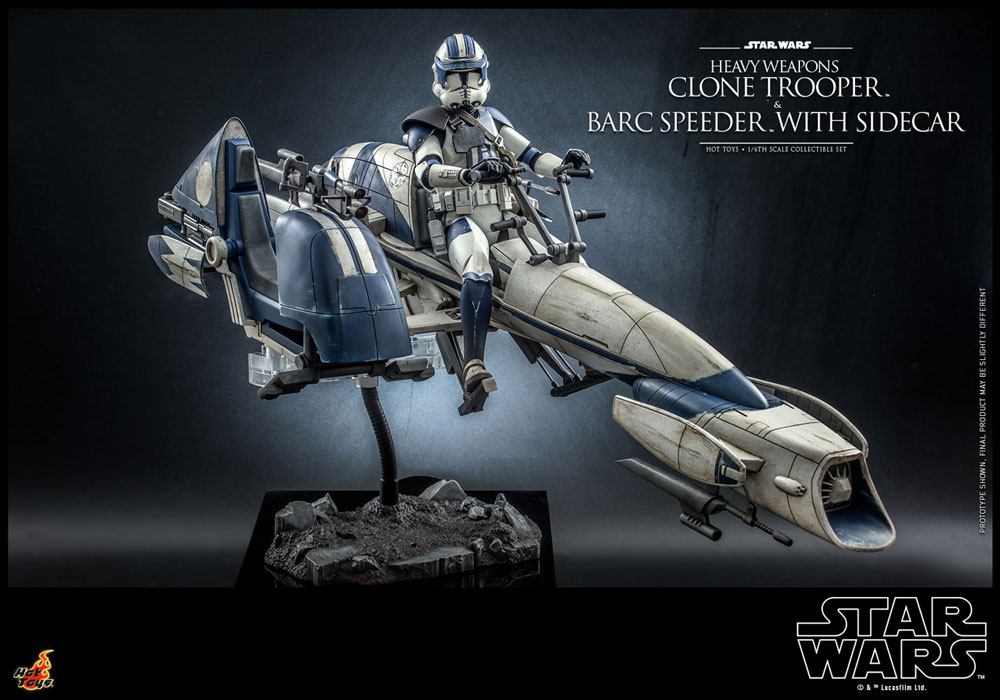 Star Wars The Clone Wars Action Figure 1/6 Heavy Weapons Clone Trooper & BARC Speeder with Sidecar 30 cm