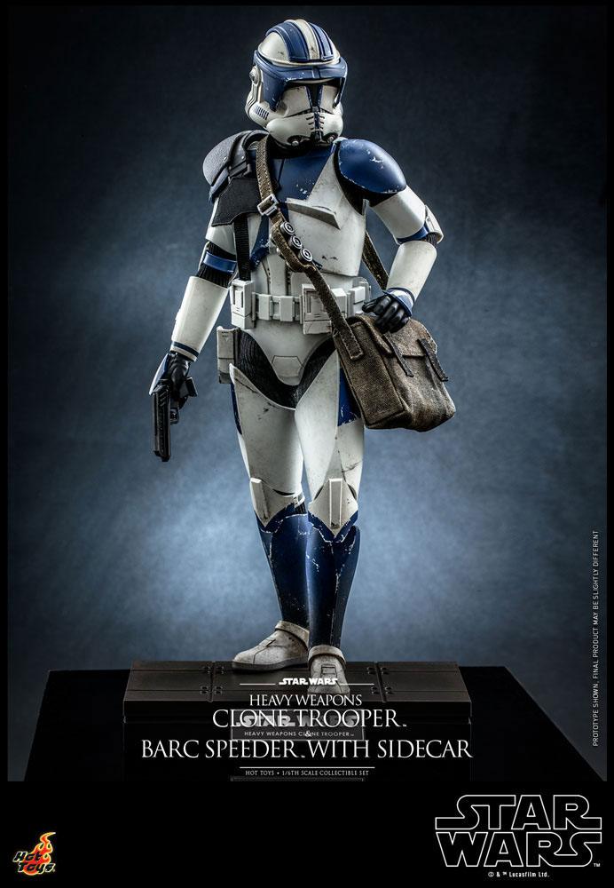 Star Wars The Clone Wars Action Figure 1/6 Heavy Weapons Clone Trooper & BARC Speeder with Sidecar 30 cm