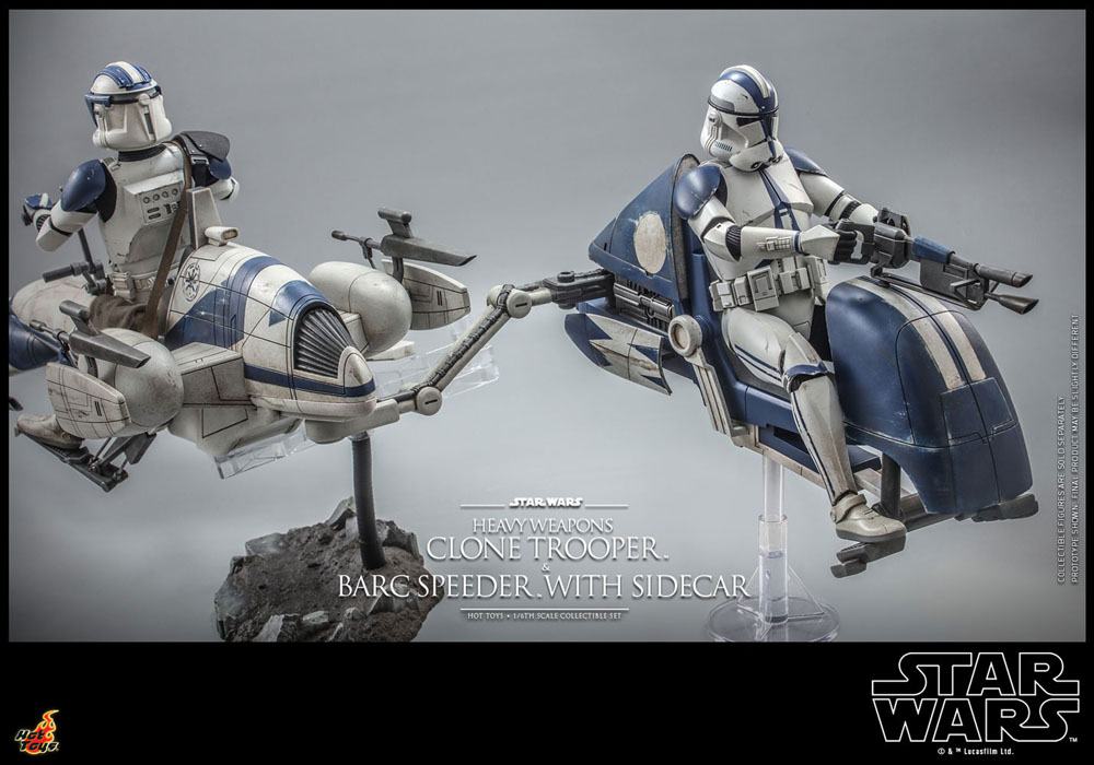 Star Wars The Clone Wars Action Figure 1/6 Heavy Weapons Clone Trooper & BARC Speeder with Sidecar 30 cm