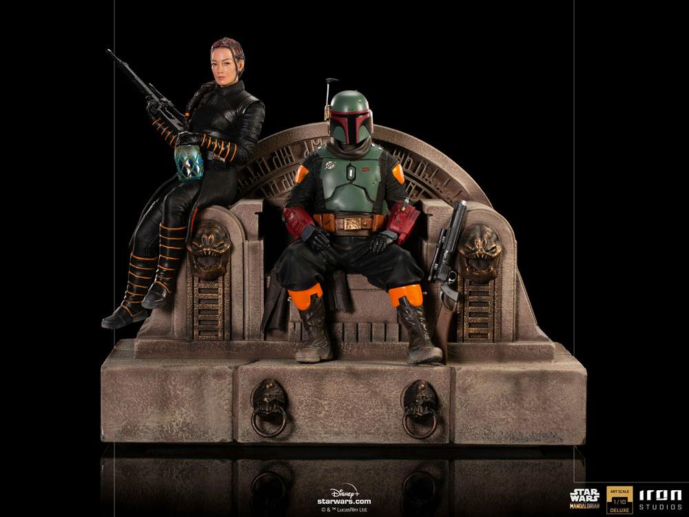 Star Wars The Mandalorian Deluxe Art Scale Statue 1/10 Boba Fett & Fennec on Throne 23 cm