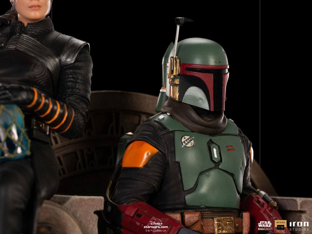 Star Wars The Mandalorian Deluxe Art Scale Statue 1/10 Boba Fett & Fennec on Throne 23 cm