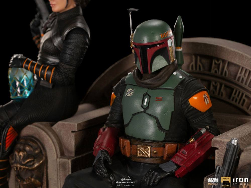 Star Wars The Mandalorian Deluxe Art Scale Statue 1/10 Boba Fett & Fennec on Throne 23 cm