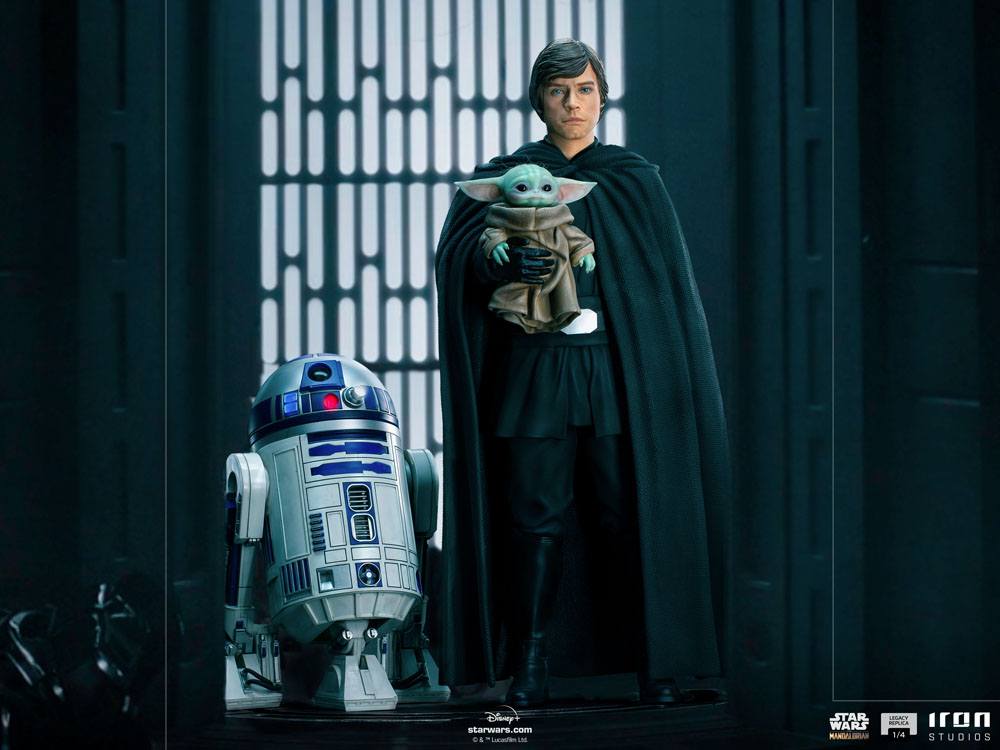 Star Wars The Mandalorian Legacy Replica Statue 1/4 Luke Skywalker, R2-D2 & Grogu 54 cm