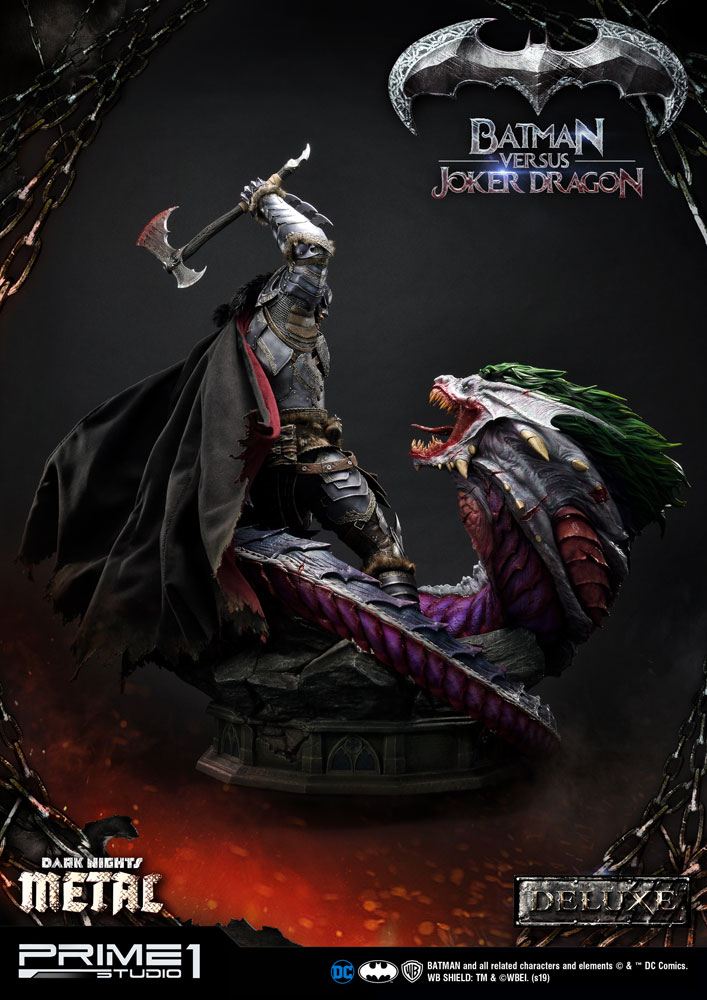 Dark Nights: Metal Statue Batman Versus Joker Dragon Deluxe Ver. 87 cm