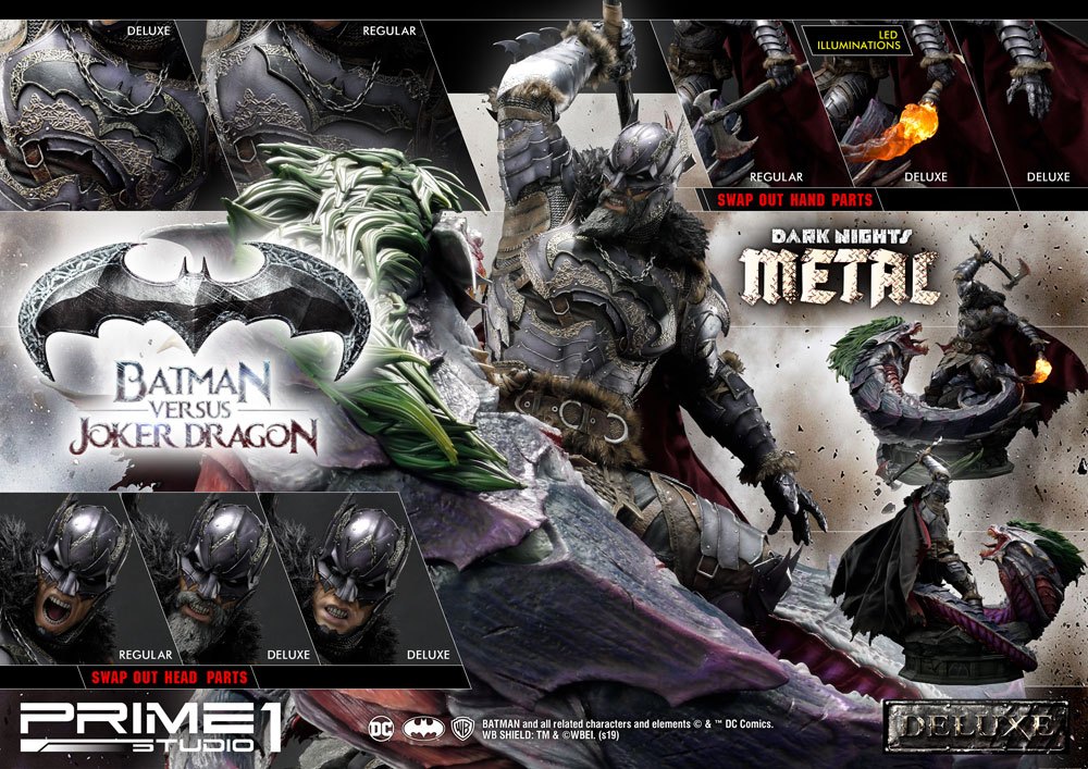 Dark Nights: Metal Statue Batman Versus Joker Dragon Deluxe Ver. 87 cm