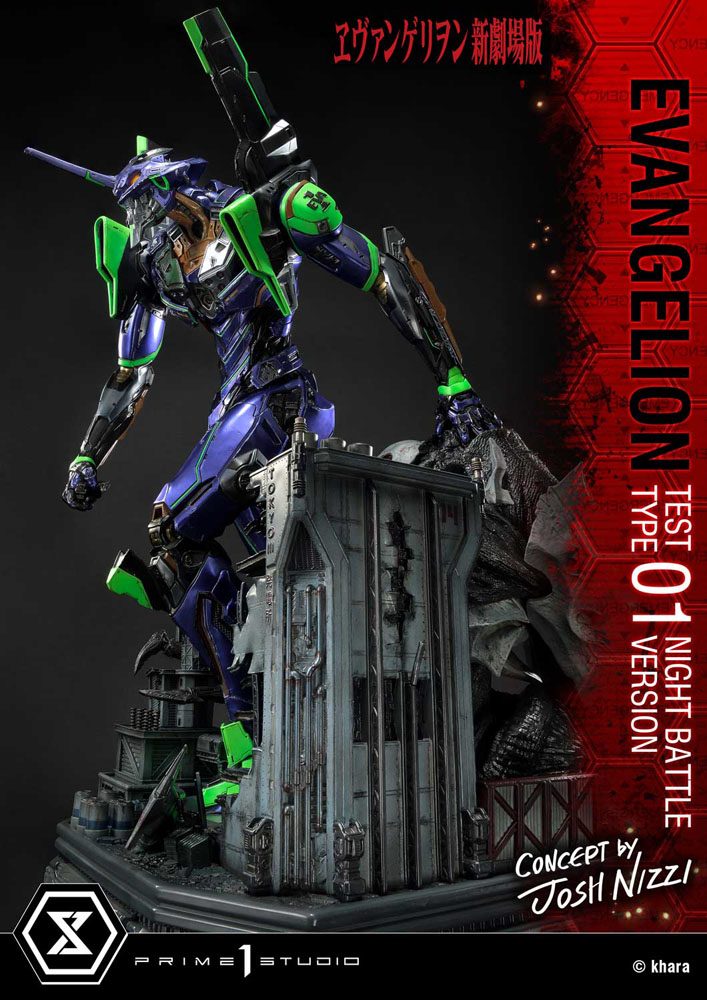 Evangelion Statue Evangelion Test Type 01 Night Battle Version Concept by Josh Nizzi 67 cm
