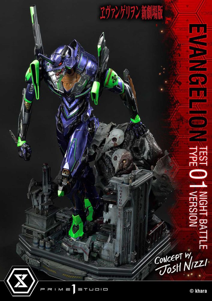 Evangelion Statue Evangelion Test Type 01 Night Battle Version Concept by Josh Nizzi 67 cm
