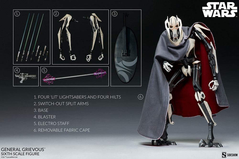 Star Wars Action Figure 1/6 General Grievous 41 cm