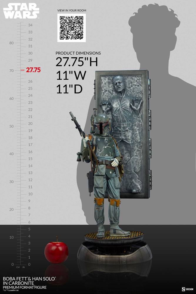 Star Wars Premium Format Statue Boba Fett and Han Solo in Carbonite 70 cm