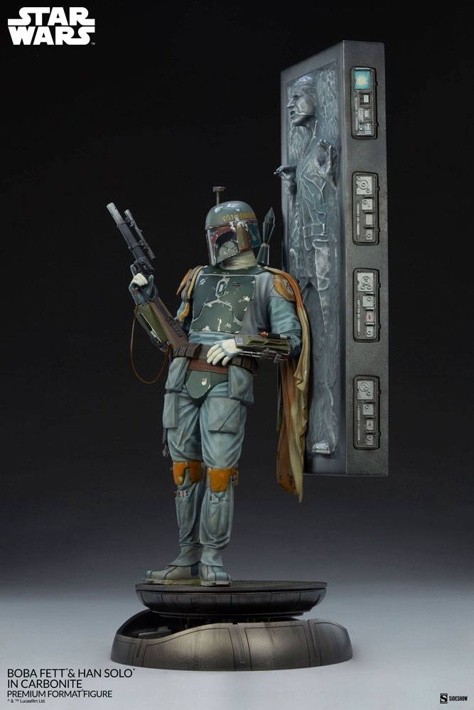 Star Wars Premium Format Statue Boba Fett and Han Solo in Carbonite 70 cm