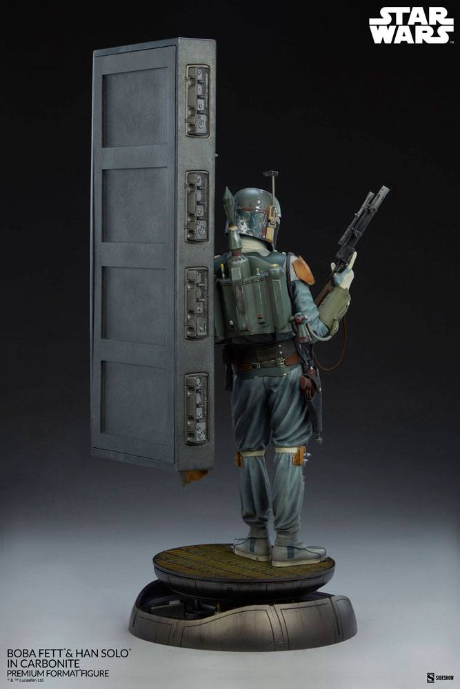 Star Wars Premium Format Statue Boba Fett and Han Solo in Carbonite 70 cm