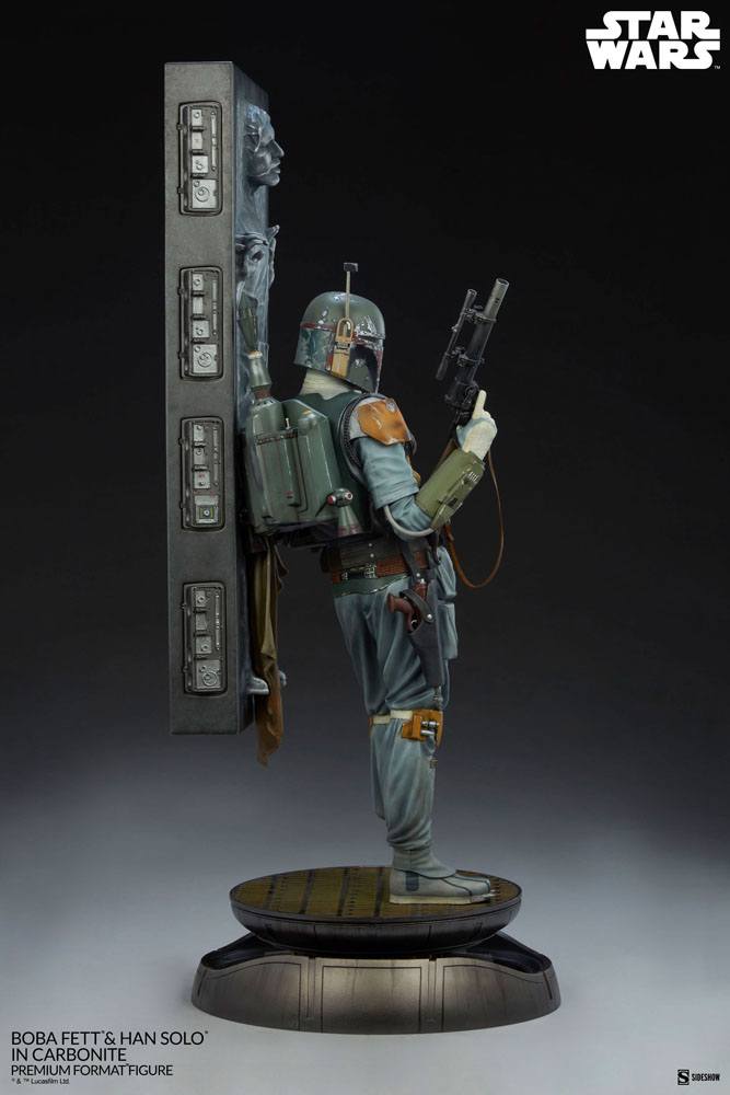 Star Wars Premium Format Statue Boba Fett and Han Solo in Carbonite 70 cm