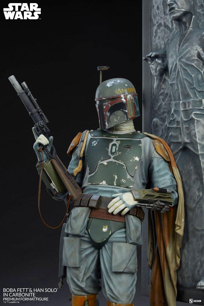 Star Wars Premium Format Statue Boba Fett and Han Solo in Carbonite 70 cm