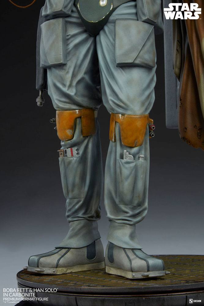 Star Wars Premium Format Statue Boba Fett and Han Solo in Carbonite 70 cm