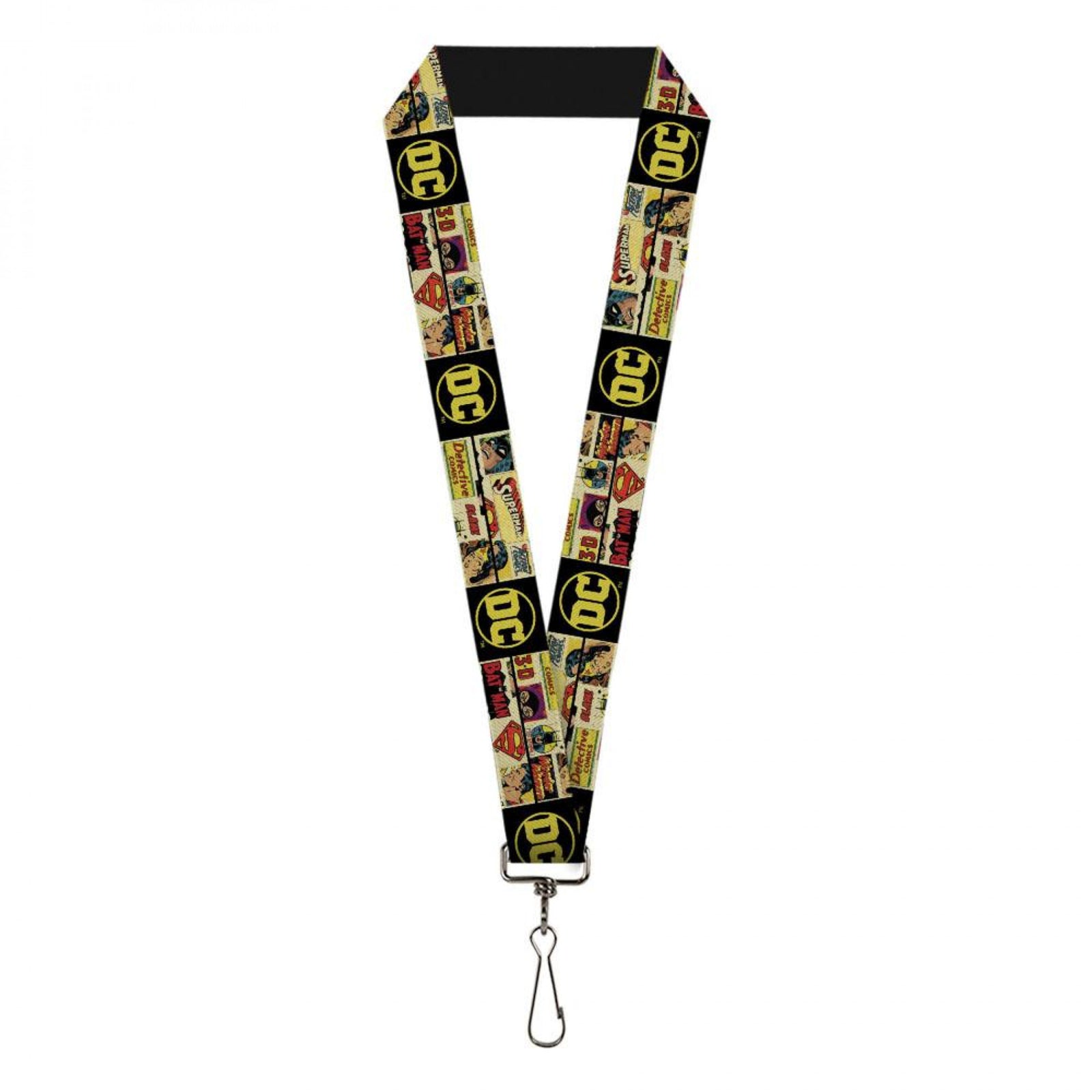 DC Comics Vintage Superheroes and Logos Collage Lanyard